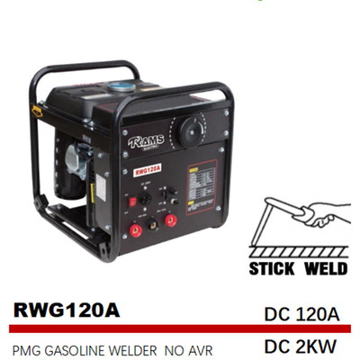 120A DC 2kw آلة لحام محرك الغاز PMG المحمولة عصا لحام الغاز