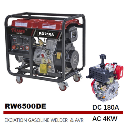 إثارة محرك كهربائي يحركها اللحامون ديزل AC 4kw 180A