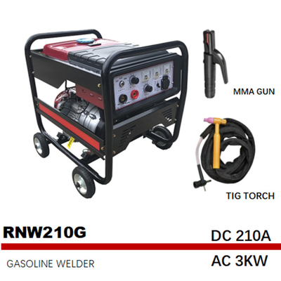 85.5 كجم 210A مولد لحام بالقوس الكهربائي بنزين متوسط ​​التردد RNW210G