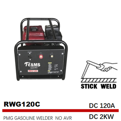 DC 2kw المحمولة لحام مولد خزان البنزين 3.6L 120A PMG
