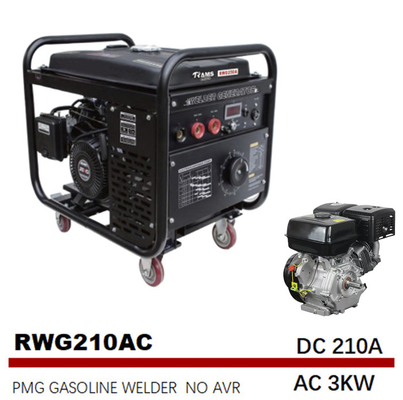 AC 3kw البنزين 210A دليل معدات لحام القوس المعدني 15HP آلة لحام المحرك