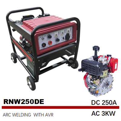 DC AC 3KW 250 A مولد اللحام بالقوس الكهربائي بتردد متوسط ​​12.5 لتر لحام الخزان